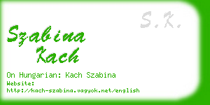 szabina kach business card